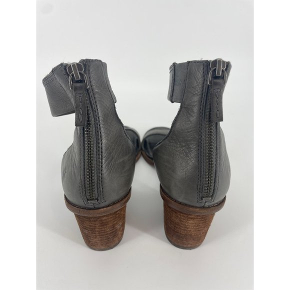 Frye Brielle Charcoal Grey Wooden Ankle Sandals Size 9.5M - Picture 4 of 6
